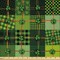Ambesonne Irish Fabric by The Yard, Patchwork Style St. Patrick&#x27;s Day Themed Celtic Quilt Cultural Checkered Clovers, Decorative Satin Fabric for Home Textiles and Crafts, Green Orange